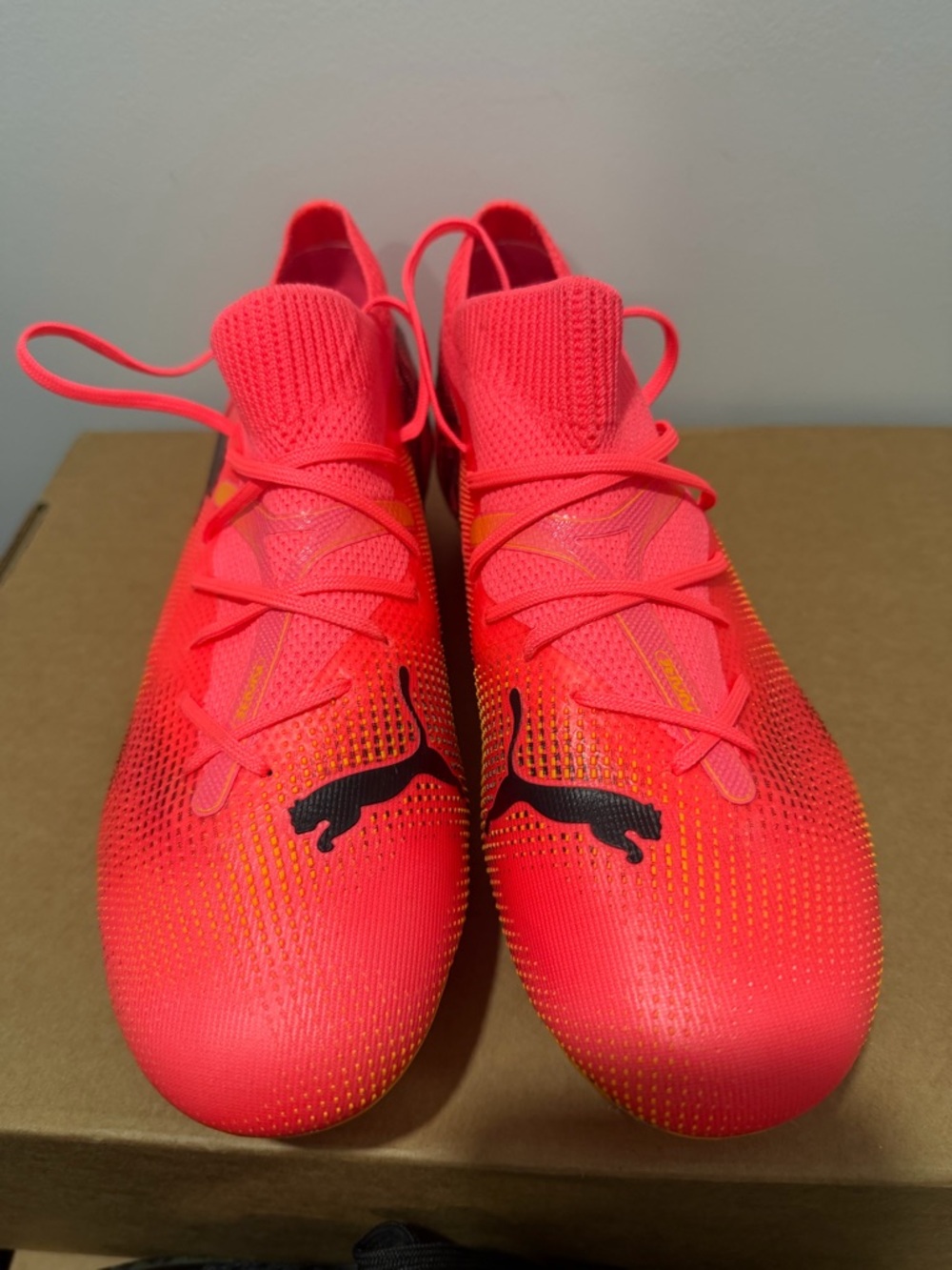 Puma Neon Pink Soccer Cleats with Black Logo